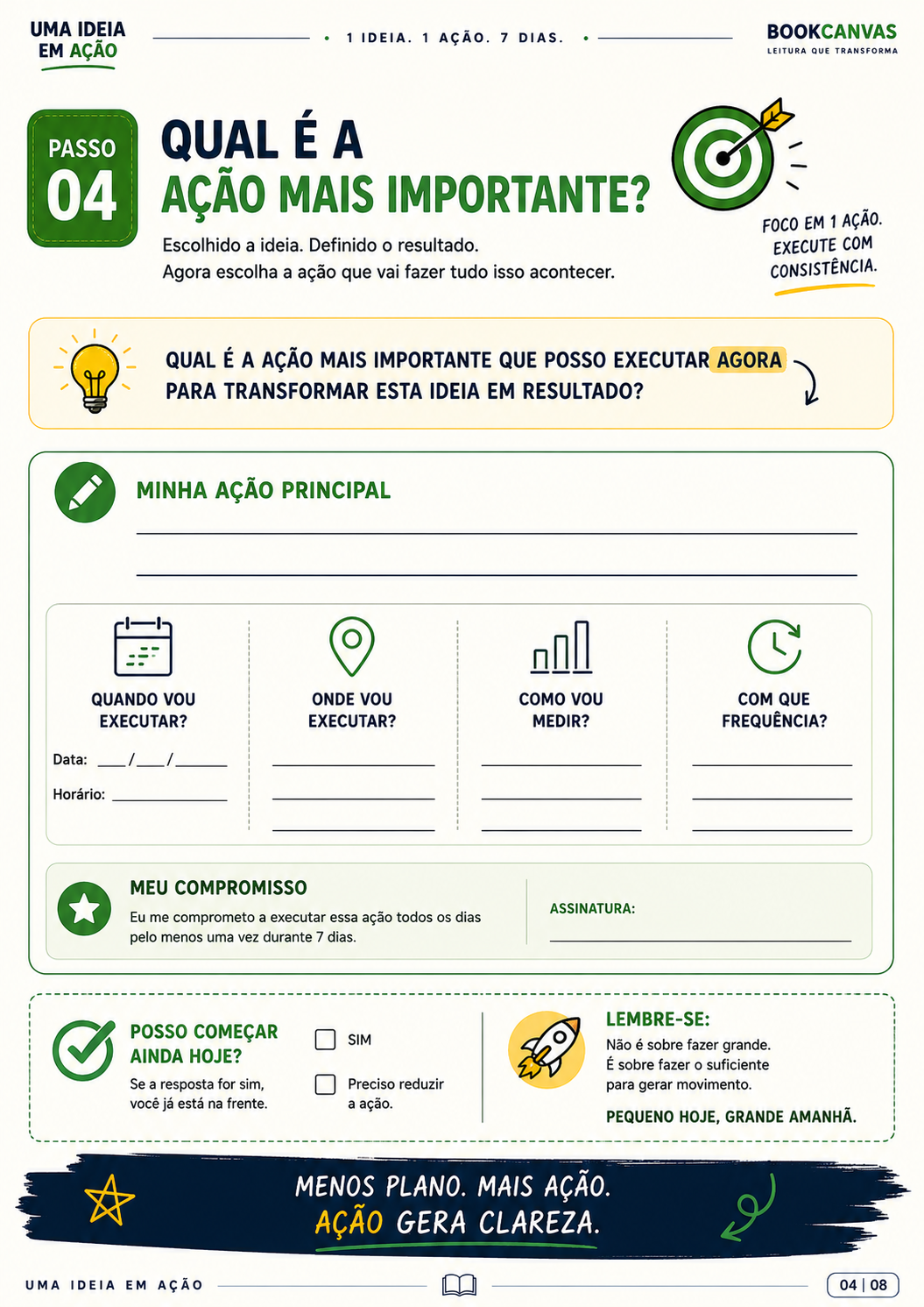 Planilha de Ação em 7 Dias