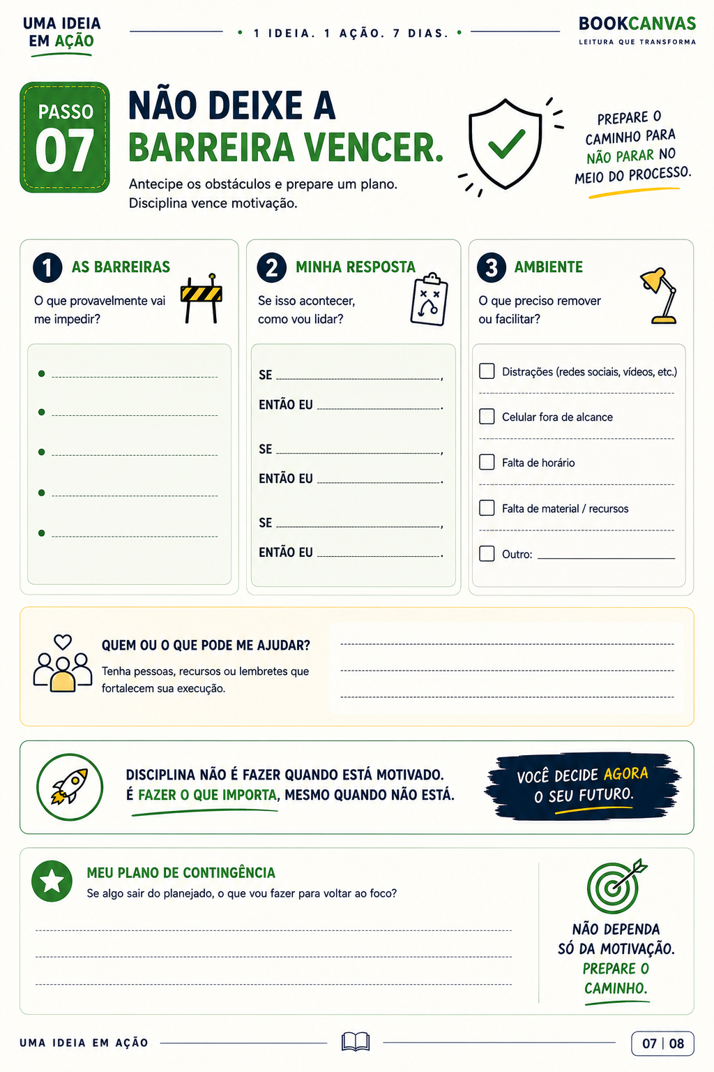 Planner de Disciplina e Ação